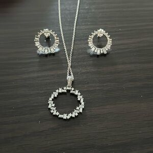 Pandora Silver Necklace and Earring Set